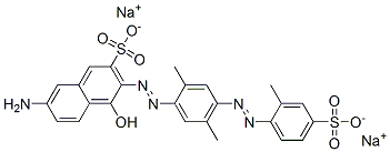 disodium 7-amino-3-[[2,5-dimethyl-4-[(2-methyl-4-sulphonatophenyl)azo]phenyl]azo]-4-hydroxynaphthalene-2-sulphonate Structure