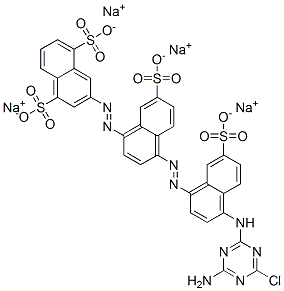tetrasodium 3-[[4-[[4-[(4-amino-6-chloro-1,3,5-triazin-2-yl)amino]-7-sulphonato-1-naphthyl]azo]-7-sulphonato-1-naphthyl]azo]naphthalene-1,5-disulphonate 구조식 이미지