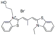 2-[3-(3-ethyl-3H-benzothiazol-2-ylidene)-2-methylprop-1-enyl]-3-(2-hydroxyethyl)benzothiazolium bromide 구조식 이미지