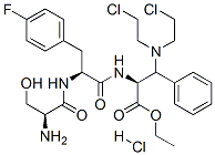 ethyl 3-[bis(2-chloroethyl)amino]-N-(4-fluoro-N-L-seryl-3-phenyl-L-alanyl)-3-phenyl-L-alaninate monohydrochloride Structure