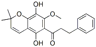 1-(5,8-Dihydroxy-7-methoxy-2,2-dimethyl-2H-1-benzopyran-6-yl)-3-phenylpropan-1-one 구조식 이미지