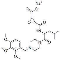 sodium 3-[[4-methyl-1-oxo-1-[4-[(2,3,4-trimethoxyphenyl)methyl]piperaz in-1-yl]pentan-2-yl]carbamoyl]oxirane-2-carboxylate 구조식 이미지