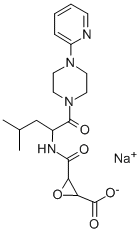 Oxiranecarboxylic acid, 3-(((3-methyl-1-((4-(2-pyridinyl)-1-piperaziny l)carbonyl)butyl)amino)carbonhyl)-, monosodium salt Structure