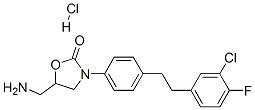 5-(aminomethyl)-3-[4-[2-(3-chloro-4-fluoro-phenyl)ethyl]phenyl]oxazoli din-2-one hydrochloride 구조식 이미지