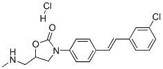 3-[4-[(E)-2-(3-chlorophenyl)ethenyl]phenyl]-5-(methylaminomethyl)oxazo lidin-2-one hydrochloride Structure