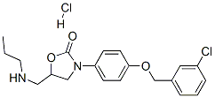 3-[4-[(3-chlorophenyl)methoxy]phenyl]-5-(propylaminomethyl)oxazolidin- 2-one hydrochloride 구조식 이미지