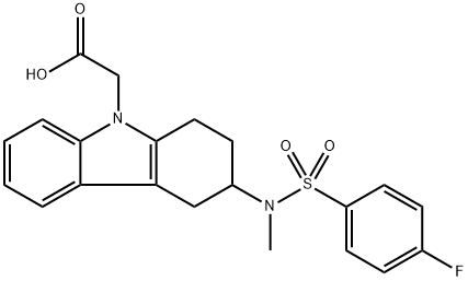 (+)-3-[[(4-FLUOROPHENYL)SULFONYL]METHYLAMINO]-1,2,3,4-TETRAHYDRO-9H-CARBAZOLE-9-ACETIC ACID 구조식 이미지