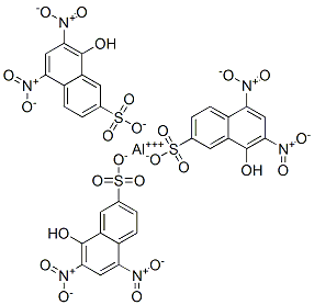 8-hydroxy-5,7-dinitronaphthalene-2-sulphonic acid, aluminium salt  Structure