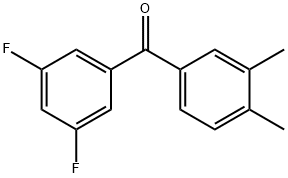 3,5-DIFLUORO-3',4'-DIMETHYLBENZOPHENONE 구조식 이미지