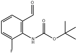 (2-FLUORO-6-FORMYL-PHENYL)-탄산tert-부틸에스테르 구조식 이미지