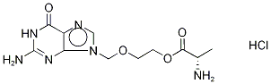 9-[[2-(α-L-알라닐옥시)에톡시]메틸]구아닌염산염 구조식 이미지