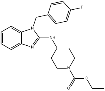 Ethyl 4-[[1-[(4-fluorophenyl)methyl]-1H-benzimidazol-2-yl]amino]piperidine-1-carboxylate Structure