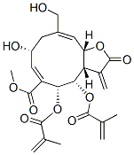 (3aS,4S,5R,6E,8R,10E,11aS)-4,5-Bis(2-methylacryloyloxy)-8-hydroxy-10-(hydroxymethyl)-2-oxo-3-methylene-2,3,3a,4,5,8,9,11a-octahydrocyclodeca[b]furan-6-carboxylic acid methyl ester 구조식 이미지