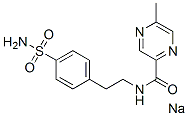sodium 5-methyl-N-[2-(4-sulphamoylphenyl)ethyl]pyrazinecarboxamidate Structure