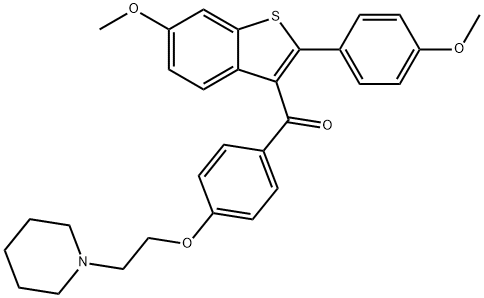 (4-(2-(PIPERIDIN-1-YL)ETHOXY)PHENYL)(6-METHOXY-2-(4-METHOXYPHENYL)BENZO[B]THIOPHEN-3-YL)METHANONE 구조식 이미지