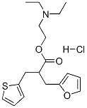 2-(diethylamino)ethyl alpha-(2-thienylmethyl)furan-2-propionate hydrochloride  Structure