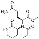L-Glutamine, N-(2-oxo-3-piperidinyl)-N2-(1-oxopropyl)-, ethyl ester, ( S)- 구조식 이미지