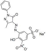 sodium 3-[(4,5-dihydro-3-methyl-5-oxo-1-phenyl-1H-pyrazol-4-yl)azo]-4-hydroxy-5-nitrobenzenesulphonate 구조식 이미지