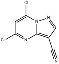 5,7-dichloropyrazolo[1,5-a]pyrimidine-3-carbonitrile 구조식 이미지