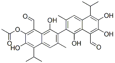 1,1',6,6',7,7'-hexahydroxy-5,5'-diisopropyl-3,3'-dimethyl[2,2'-binaphthalene]-8,8'-dicarbaldehyde monoacetate Structure