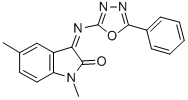 1,5-Dimethyl-3-(5-phenyl-1,3,4-oxadiazol-2-ylimino)-2-indolinone Structure