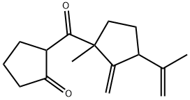 2-[[3-isopropenyl-1-methyl-2-methylenecyclopentyl]carbonyl]cyclopentan-1-one 구조식 이미지