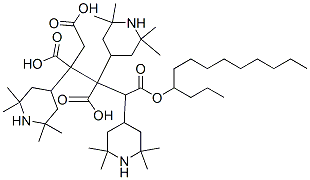 1,2,3-tris(2,2,6,6-tetramethyl-4-piperidyl) 4-tridecyl butane-1,2,3,4-tetracarboxylate  구조식 이미지