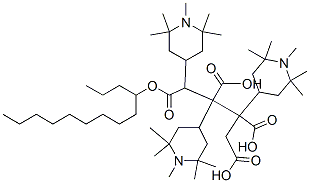 1,2,3-tris(1,2,2,6,6-pentamethyl-4-piperidyl) 4-tridecyl butane-1,2,3,4-tetracarboxylate 구조식 이미지