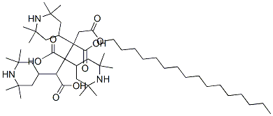 1-hexadecyl 2,3,4-tris(2,2,6,6-tetramethyl-4-piperidyl) butane-1,2,3,4-tetracarboxylate 구조식 이미지