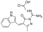 4,5-dihydro-4-(1H-indol-3-ylmethylene)-3-methyl-5-oxo-1H-pyrazole-1-carboxamidine monoacetate 구조식 이미지