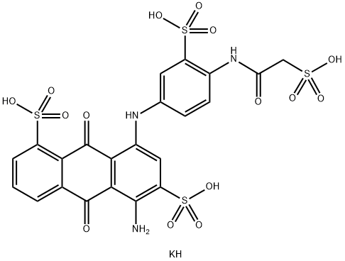 tetrapotassium 5-amino-9,10-dihydro-9,10-dioxo-8-[[3-sulphonato-4-[(sulphonatoacetyl)amino]phenyl]amino]anthracene-1,7-disulphonate 구조식 이미지