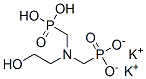 이수소이칼륨[[(2-히드록시에틸)이미노]비스(메틸렌)]비스포스포네이트 구조식 이미지