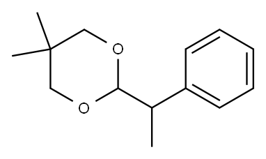 5,5-dimethyl-2-(1-phenylethyl)-1,3-dioxane  Structure