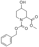 4-하이드록시-피페리딘-1,2-디카복실산1-벤질에스테르2-메틸에스테르 구조식 이미지
