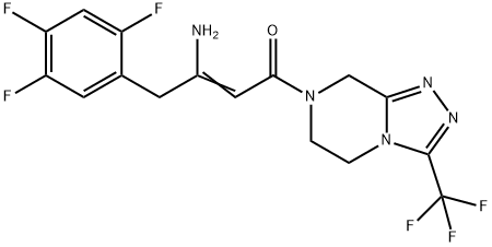 1,2,4-Triazolo[4,3-a]pyrazine, 7-[3-amino-1-oxo-4-(2,4,5-trifluorophenyl)-2-butenyl]-5,6,7,8-tetrahydro- 3-(trifluoromethyl)- 구조식 이미지