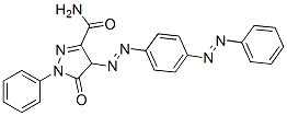 4,5-dihydro-5-oxo-1-phenyl-4-[[4-(phenylazo)phenyl]azo]-1H-pyrazole-3-carboxamide  Structure