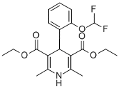 2,6-Dimethyl-3,5-diethoxycarbonyl-4-(o-difluoromethoxyphenyl)-1,4-dihy dropyridine Structure