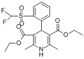 2,6-Dimethyl-3,5-diethoxycarbonyl-4-(o-difluoromethylsulfonylphenyl)-1 ,4-dihydropyridine 구조식 이미지