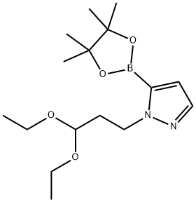 1-(3,3-diethoxypropyl)-5-(4,4,5,5-tetramethyl-1,3,2-dioxaborolan-2-yl)-1H-pyrazole 구조식 이미지
