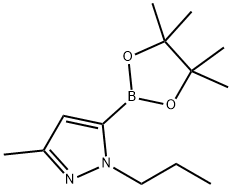 3-methyl-1-propyl-5-(4,4,5,5-tetramethyl-1,3,2-dioxaborolan-2-yl)-1H-pyrazole 구조식 이미지