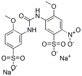 4-methoxy-5-[[[(2-methoxy-5-sulphophenyl)amino]carbonyl]amino]-2-nitrobenzenesulphonic acid, sodium salt Structure