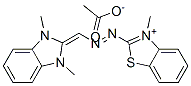 2-[[(1,3-dihydro-1,3-dimethyl-2H-benzimidazol-2-ylidene)methyl]azo]-3-methylbenzothiazolium acetate 구조식 이미지