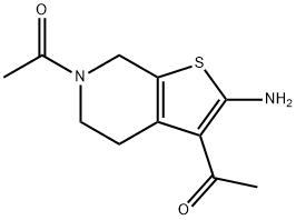 Thieno[2,3-c]pyridin-2-amine, 3,6-diacetyl-4,5,6,7-tetrahydro- (9CI) 구조식 이미지