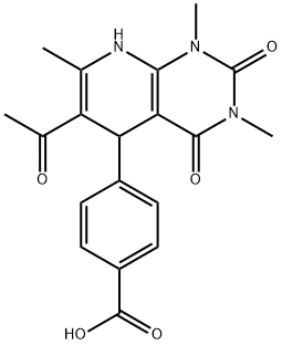 4-(6-ACETYL-1,3,7-TRIMETHYL-2,4-DIOXO-1,2,3,4,5,8-HEXAHYDROPYRIDO[2,3-D]PYRIMIDIN-5-YL)BENZOIC ACID 구조식 이미지