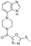 Piperazine, 1-(1H-benzimidazol-4-yl)-4-((5-(methylthio)-1,3,4-oxadiazo l-2-yl)carbonyl)- 구조식 이미지
