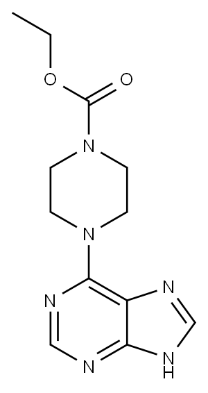 1-Piperazinecarboxylic acid, 4-(1H-purin-6-yl)-, ethyl ester 구조식 이미지