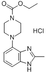 1-피페라진카르복실산,4-(2-메틸-1H-벤즈이미다졸-4-일)-,에틸에스테르,일염산염 구조식 이미지