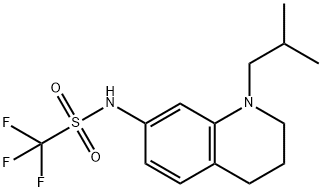 Methanesulfonamide, 1,1,1-trifluoro-N-[1,2,3,4-tetrahydro-1-(2-methylpropyl)-7-quinolinyl]- Structure