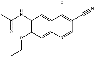 n-(4-클로로-3-시아노-7-에톡시-6-퀴놀리닐)아세트아미드 구조식 이미지