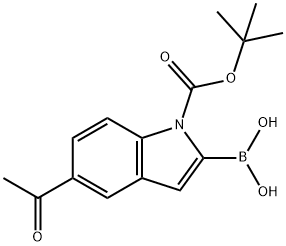 1H-Indole-1-carboxylic acid, 5-acetyl-2-borono-, 1-(1,1-dimethylethyl) ester (9CI) Structure